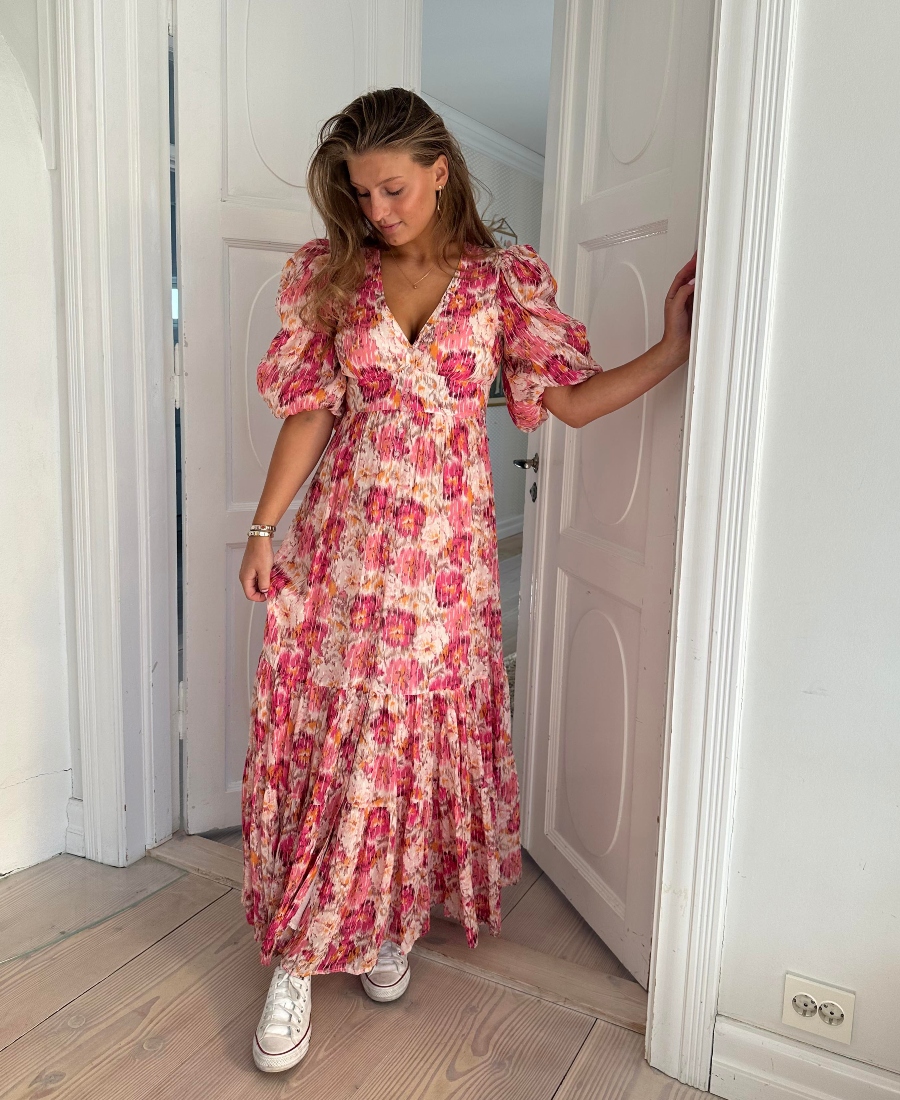 by TiMo Dotted Georgette Button Down Gown Kjole Brushed Blossom