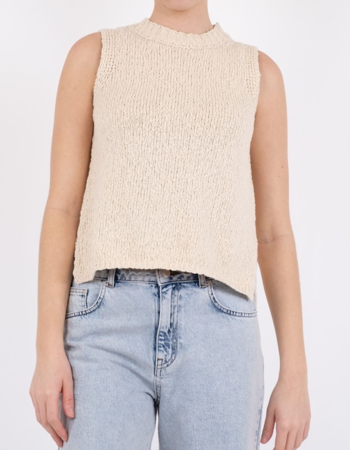 Neo Noir Virena Knit Topp Vest Sand