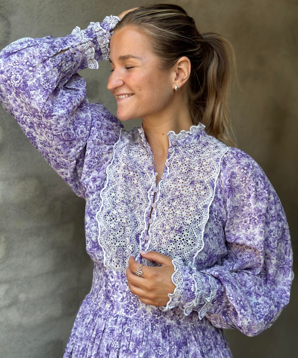 by TiMo Cotton Slub Mini Kjole Purple Dream - Bilde 3