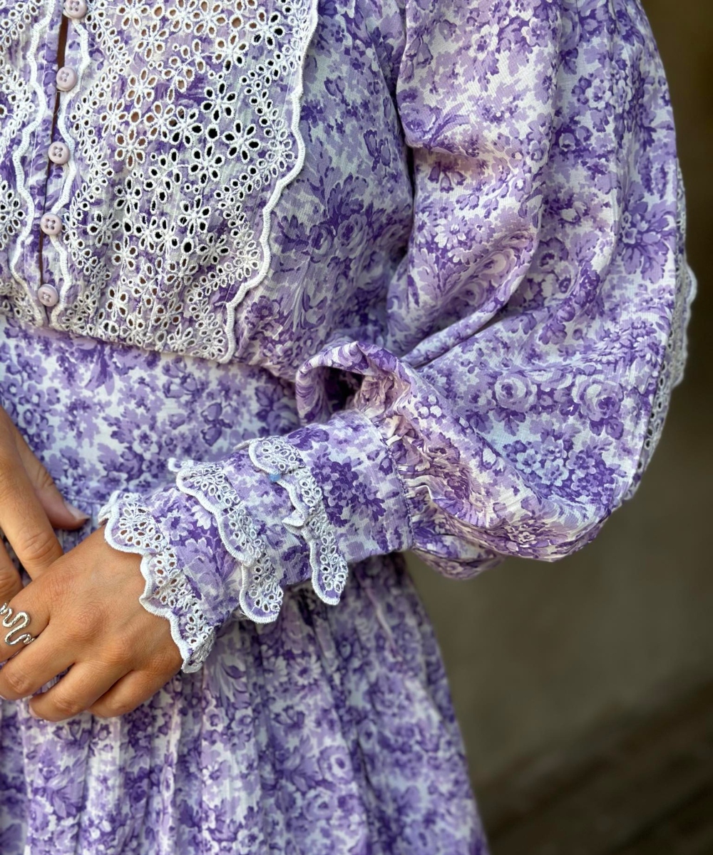 by TiMo Cotton Slub Mini Kjole Purple Dream - Bilde 2