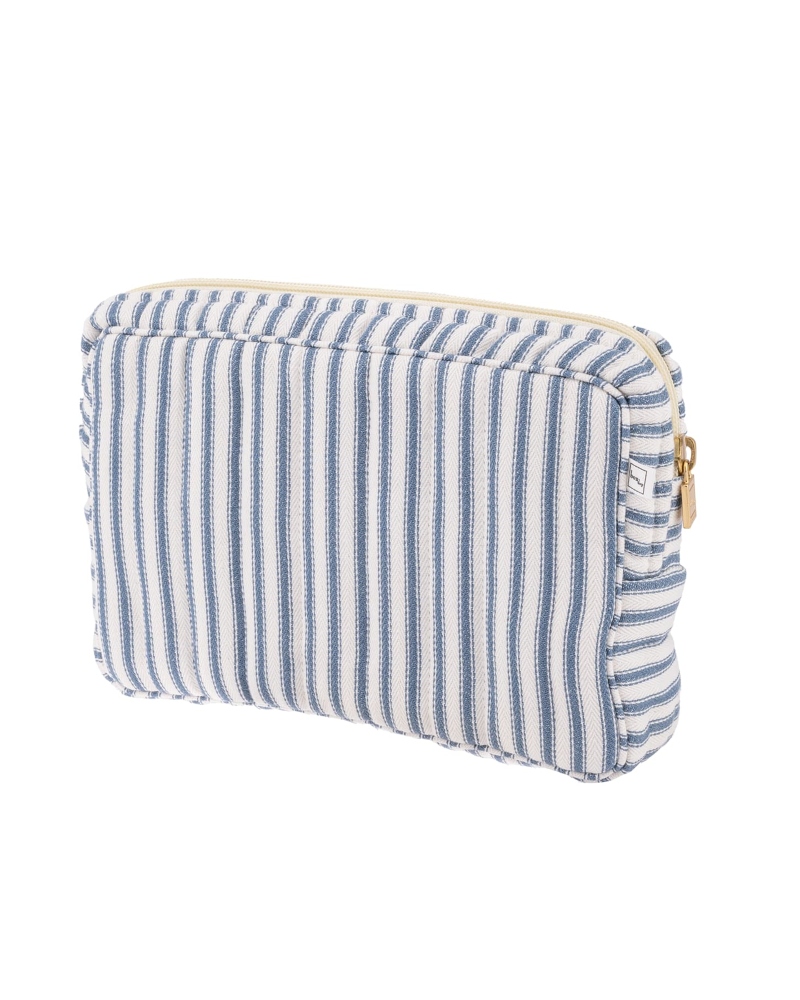 Bon Dep Pouch Small Ticking Stripe Toalettmappe Blue