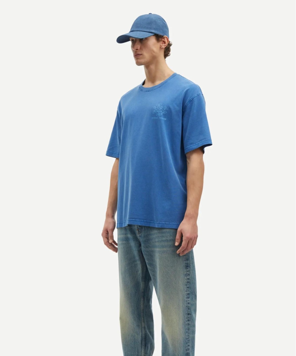 Samsøe & Samsøe Sapoetry Unisex T-skjorte True Navy Lotus