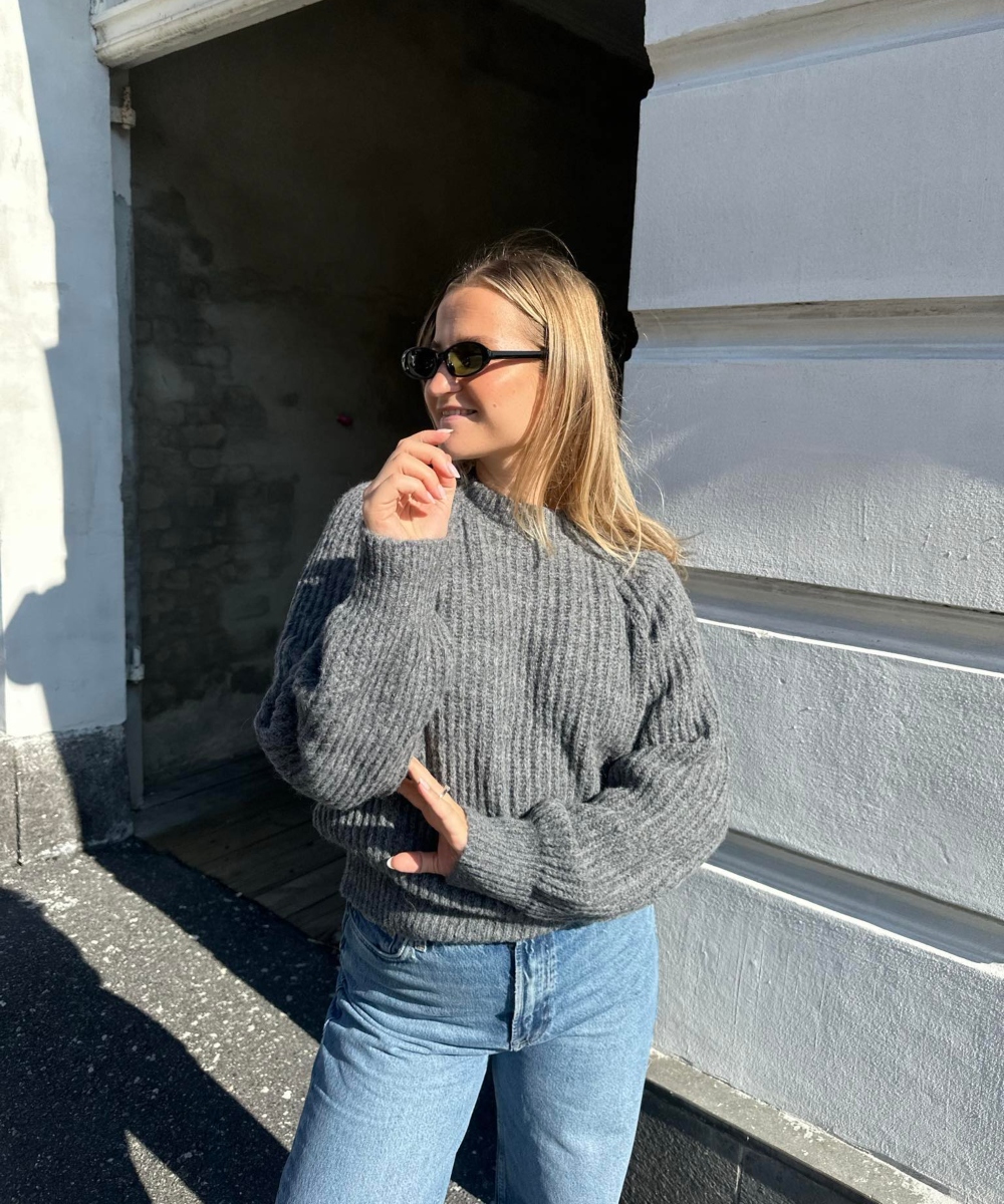 Samsøe & Samsøe Layla Crew Neck Genser Grey Melange - Bilde 2