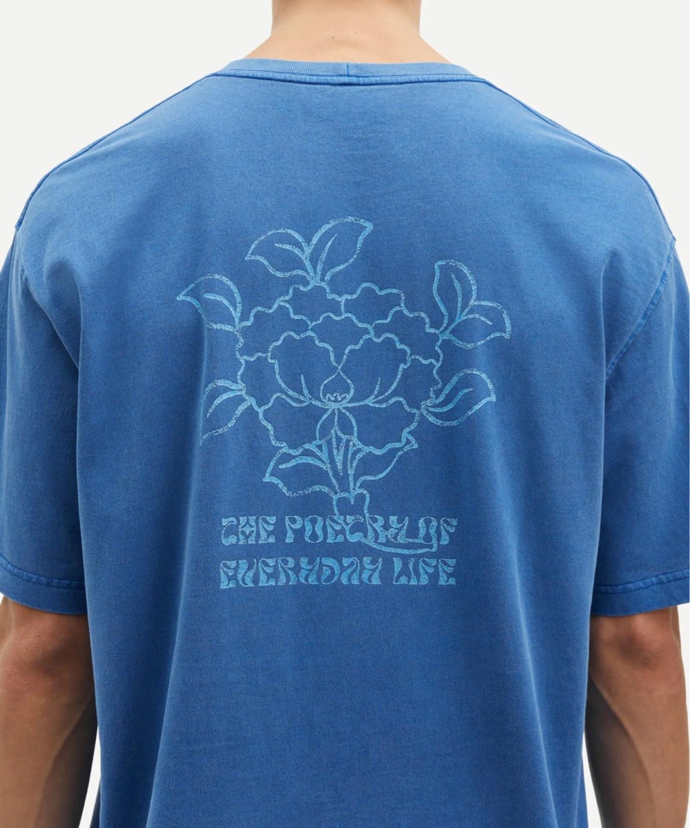 Samsøe & Samsøe Sapoetry Unisex T-skjorte True Navy Lotus - Bilde 2