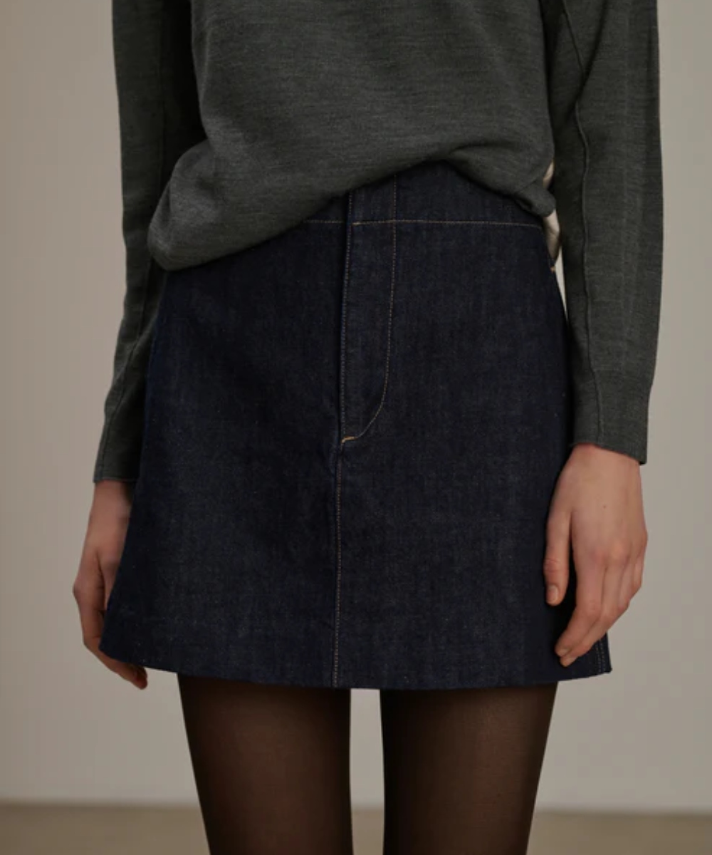 Soeur Betsy Mini Denim Skjørt Blå
