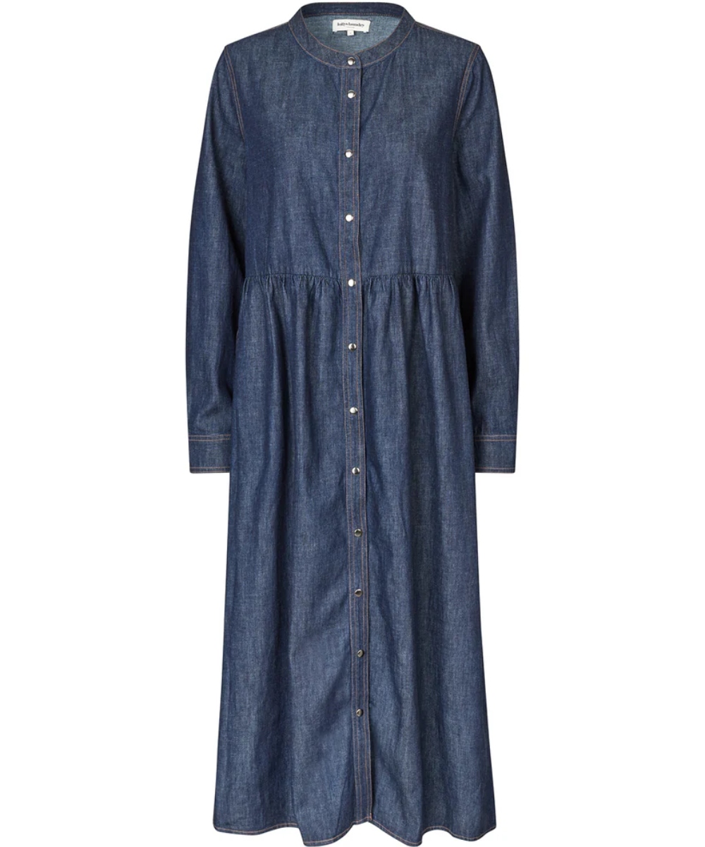 Lollys Laundry Aliya Maxi Kjole Denim Blå - Bilde 2