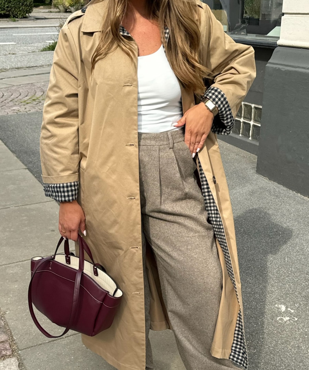 BYIC Viola Trenchcoat Beige W. Checks - Bilde 5