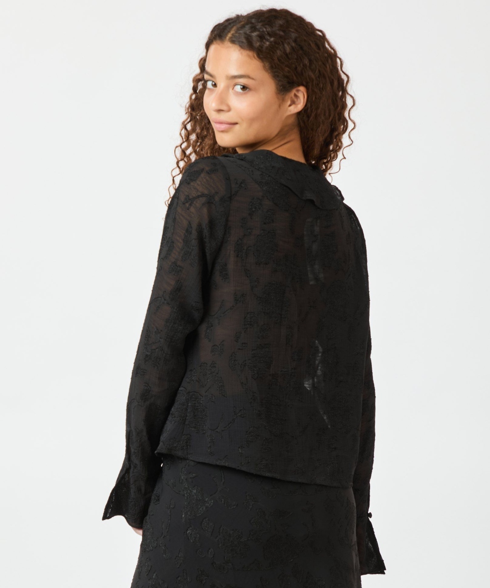 Neo Noir Anika Burnout Bluse Sort - Bilde 2