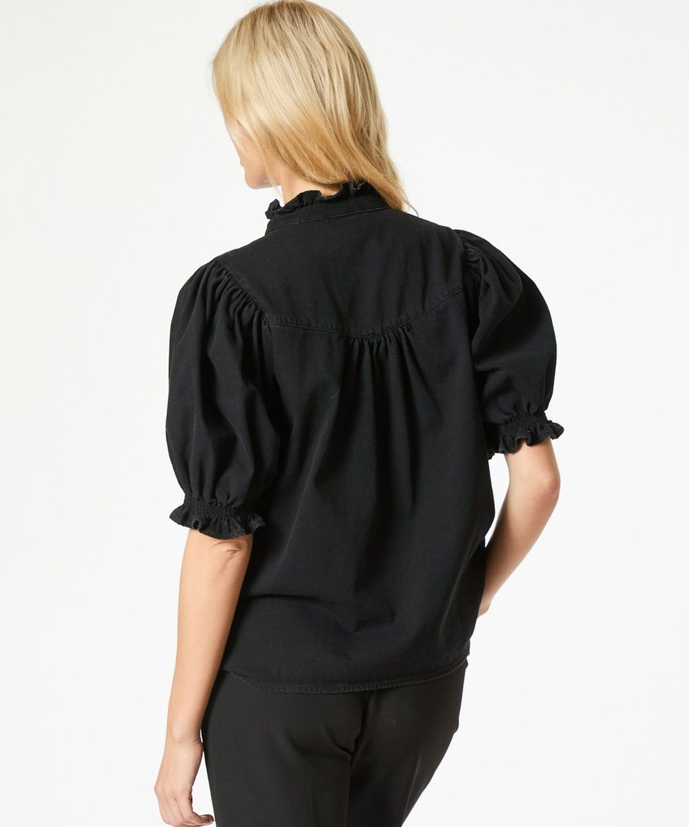 Neo Noir Avalon Denim Bluse Sort - Bilde 2