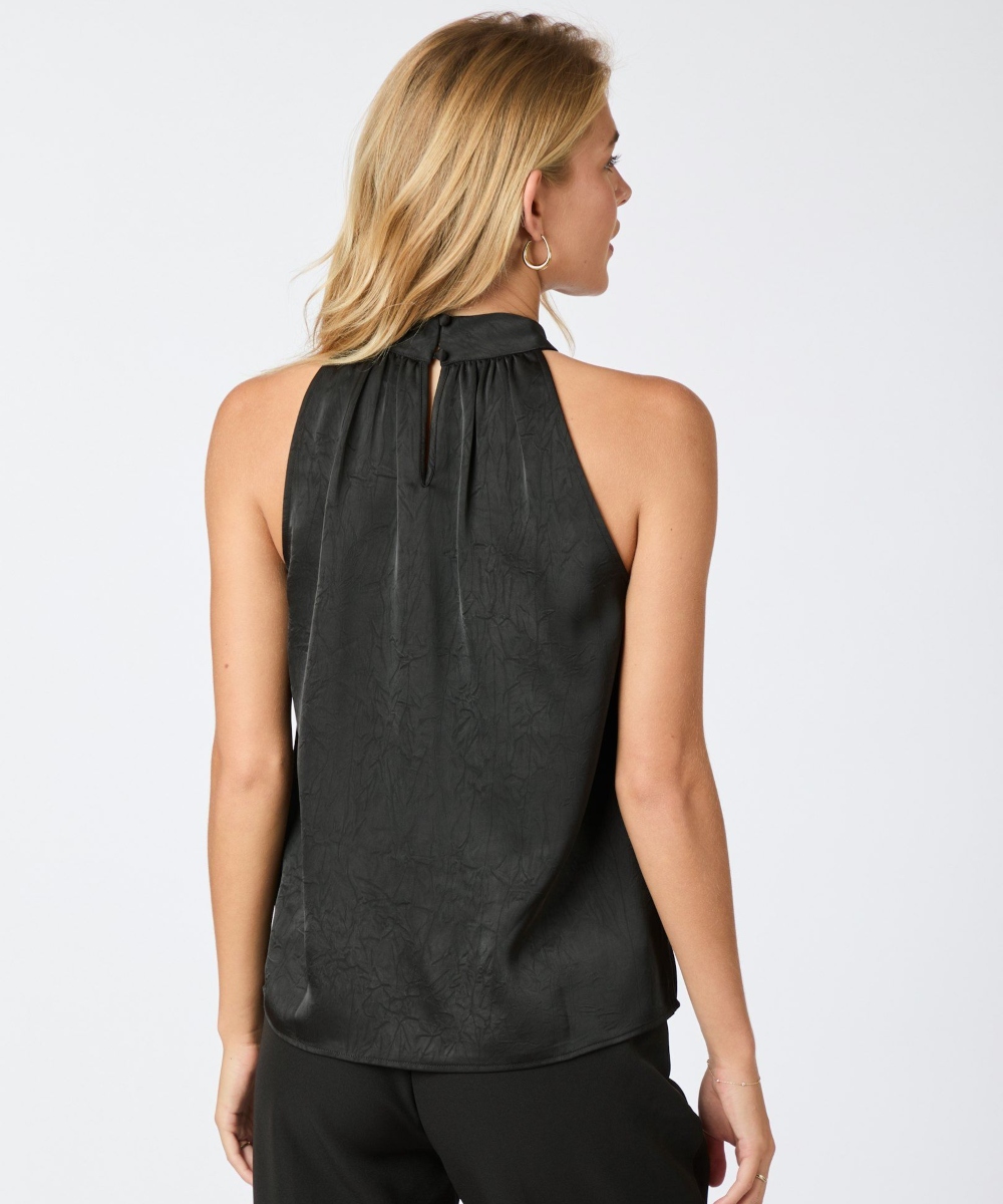 Neo Noir Rosette Crinkle Sateen Topp Sort - Bilde 2