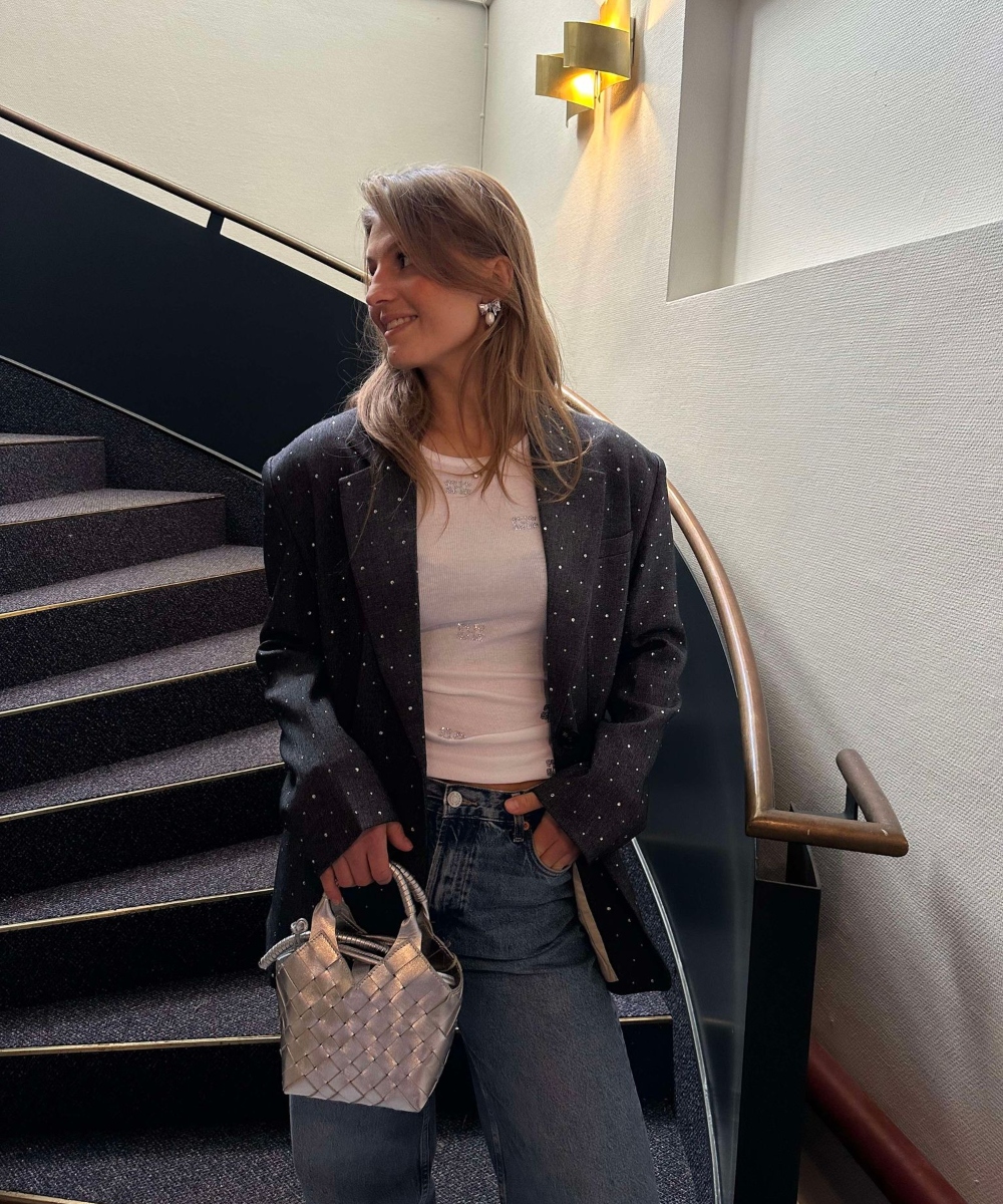 Stella Nova Rhinestone Blazer Grå - Bilde 3