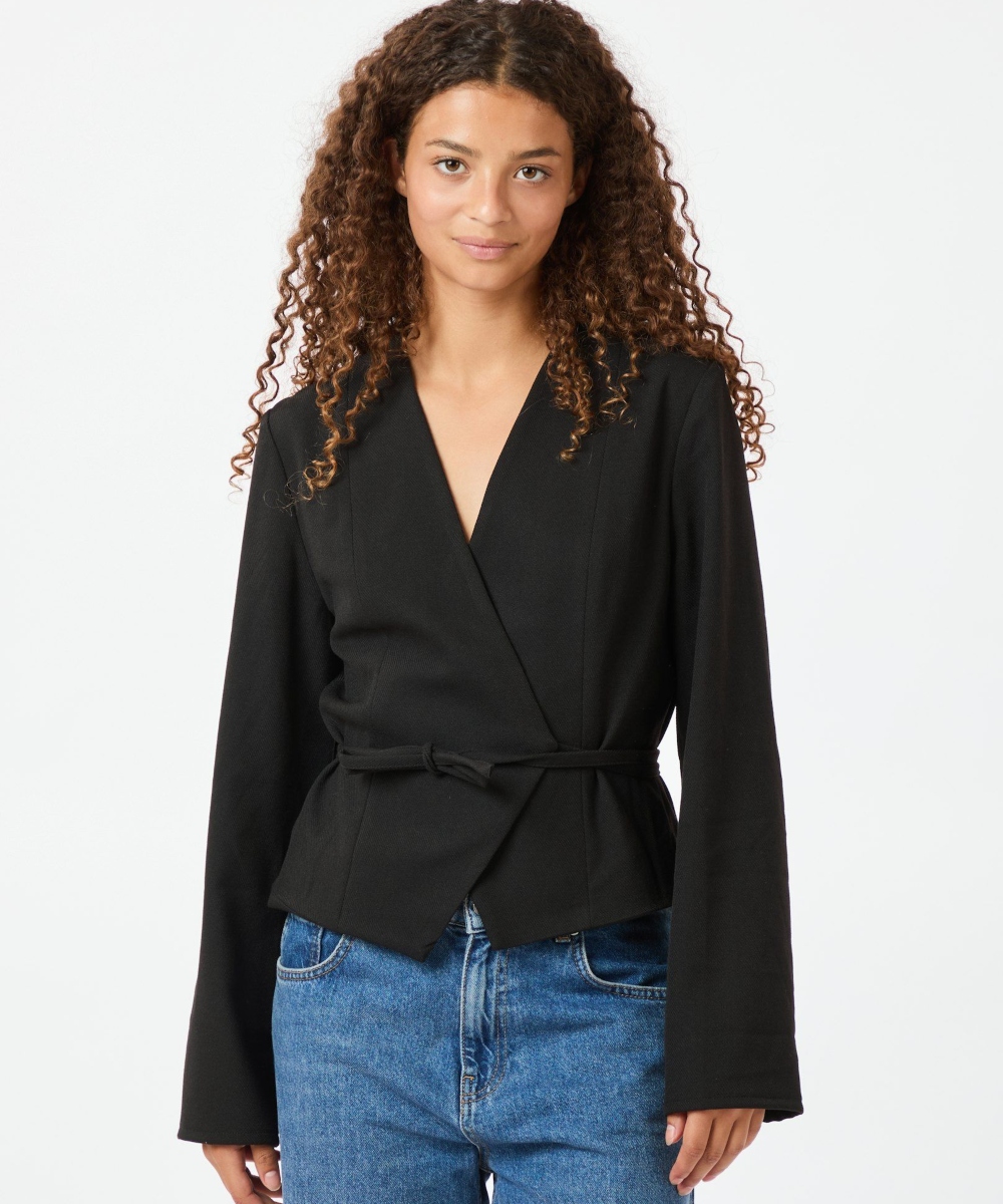 Neo Noir Simmi Wrap Bluse Sort