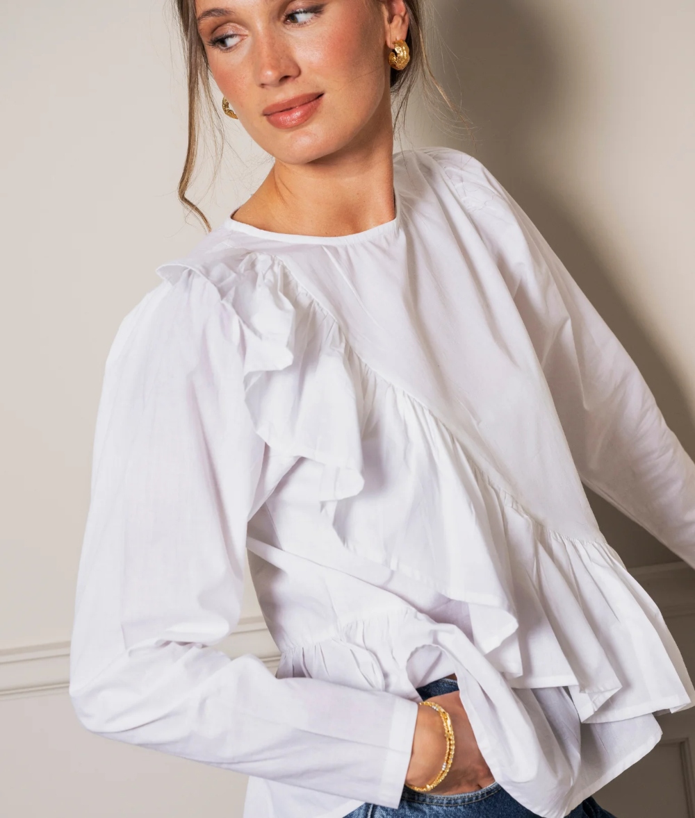MISSMAYA Gina Bluse Hvit