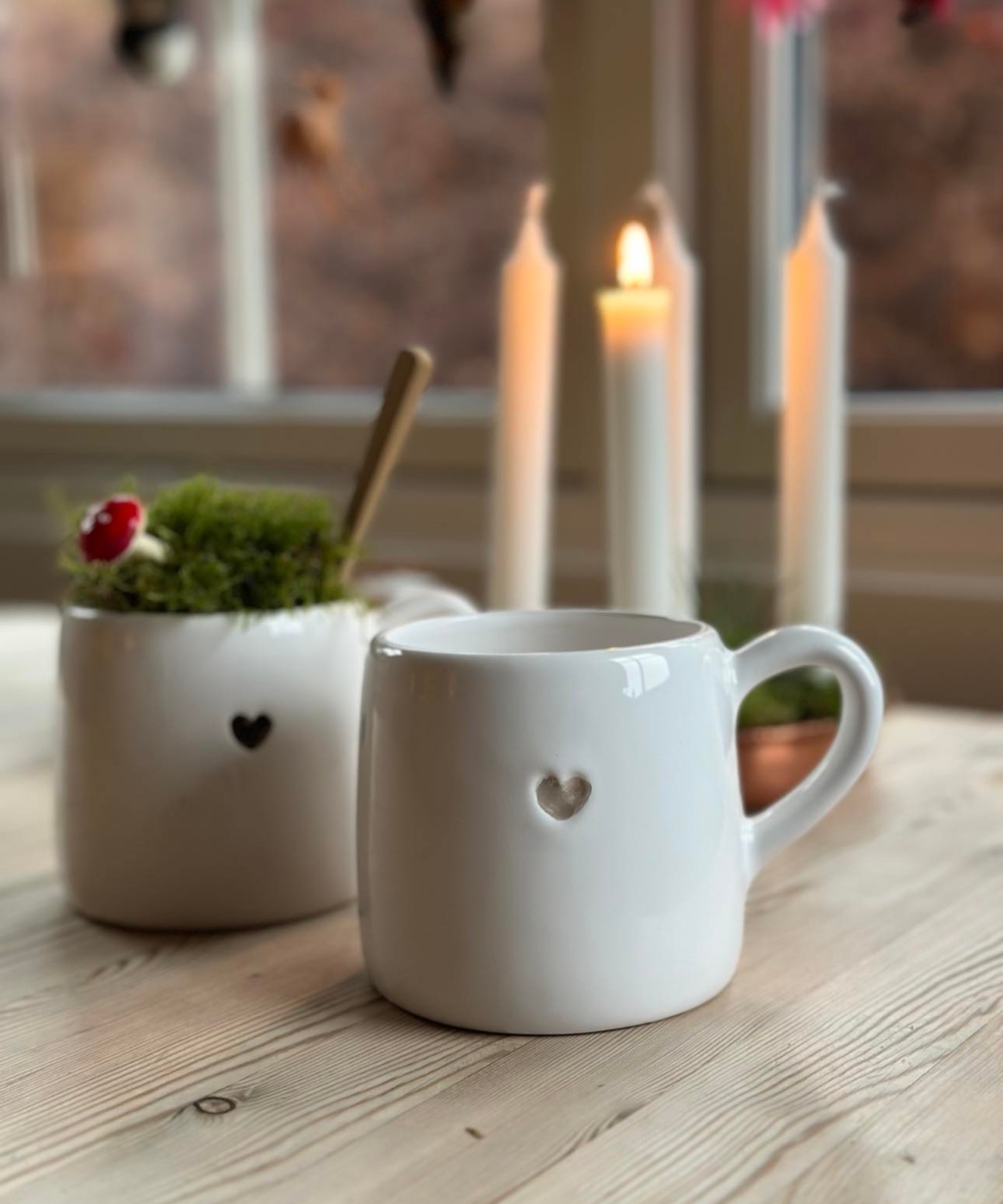 Bruka Design Heart Kopp Hvit Beige