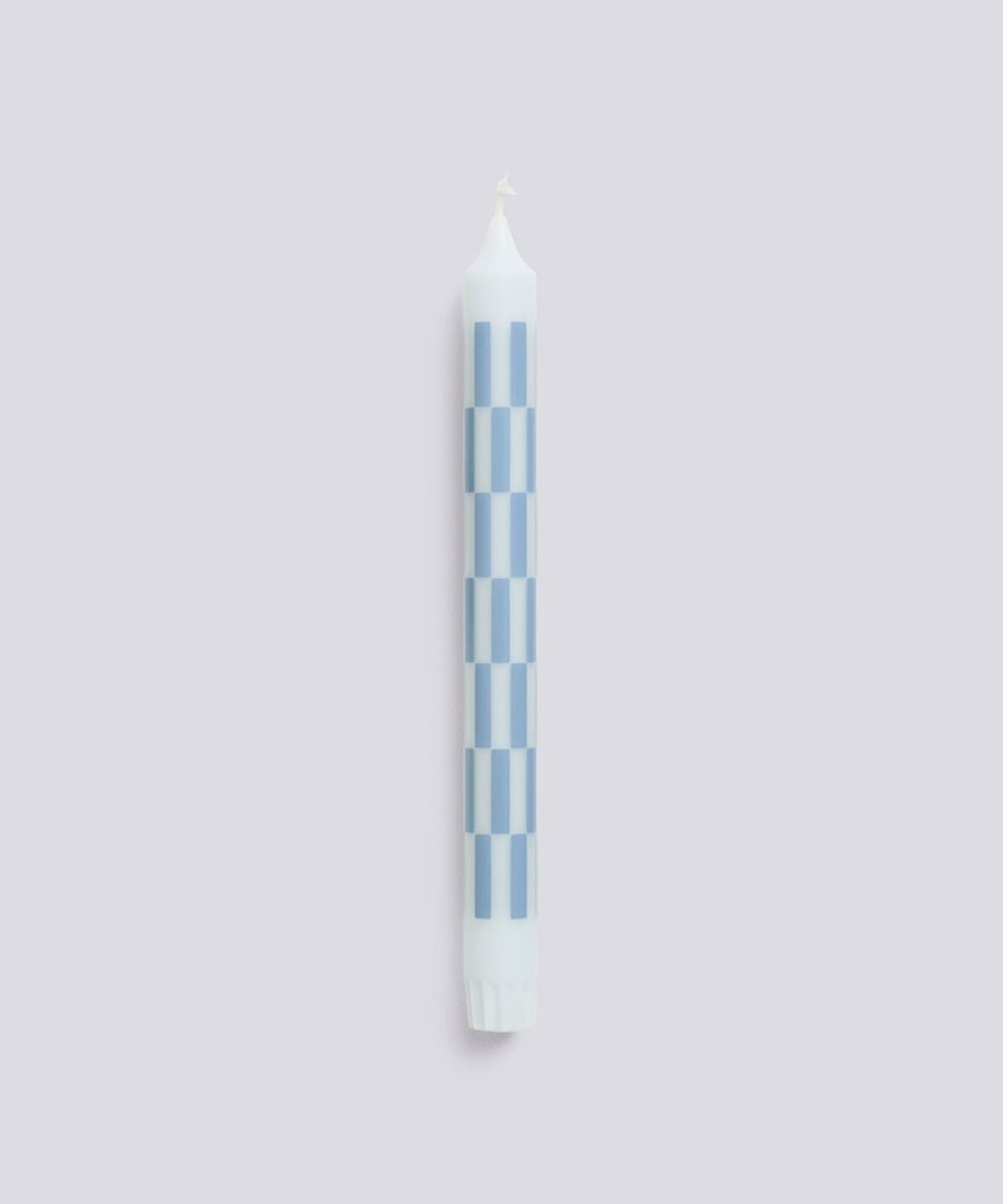 HAY Pattern Candle Stearinlys Light Blue & Dusty Blue Check