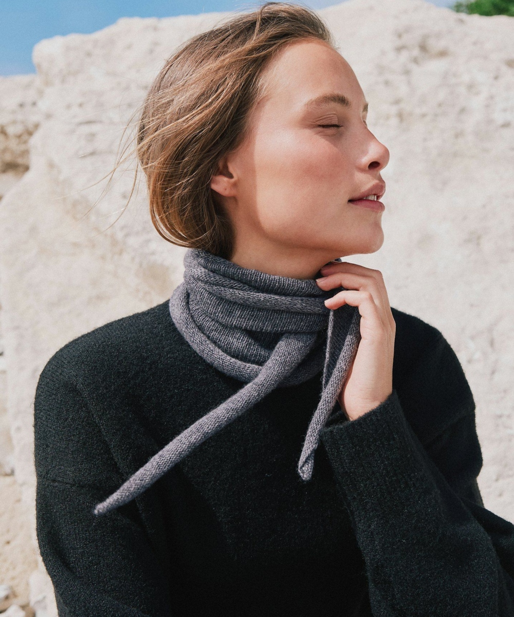 Neo Noir Misty Knit Skjerf Antracit Melange