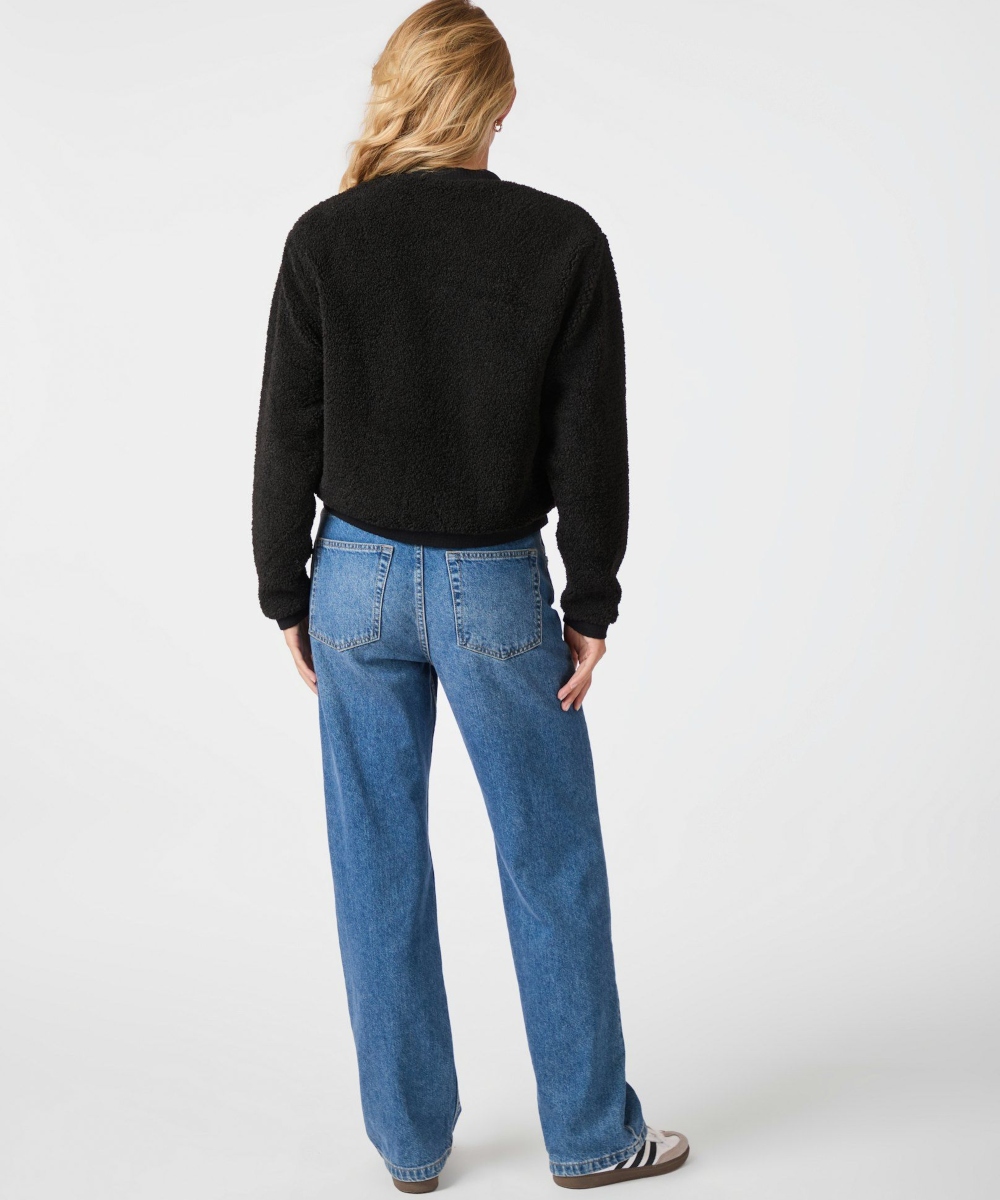 Neo Noir Limo Fluffy Knit Cardigan Sort - Bilde 3