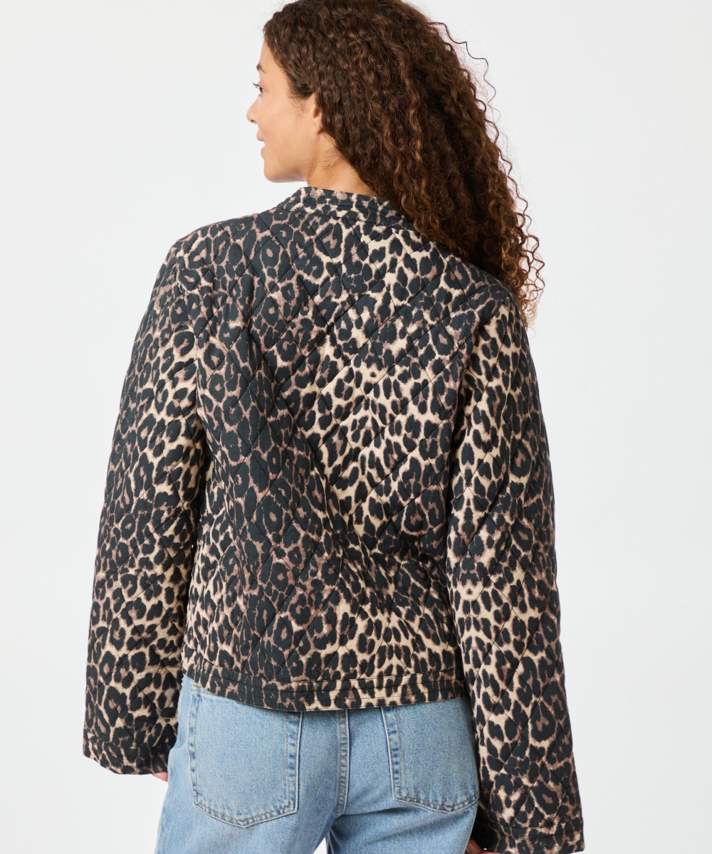 Neo Noir Dubbie Leo Quilt Jakke Leopard - Bilde 2
