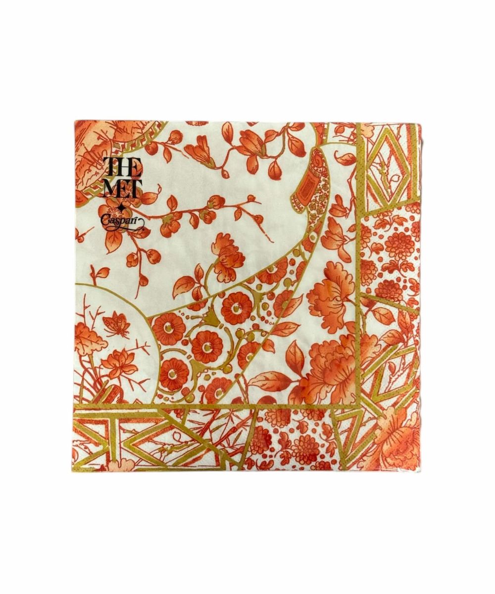 Caspari Servietter Middag Gilded Porcelain Coral