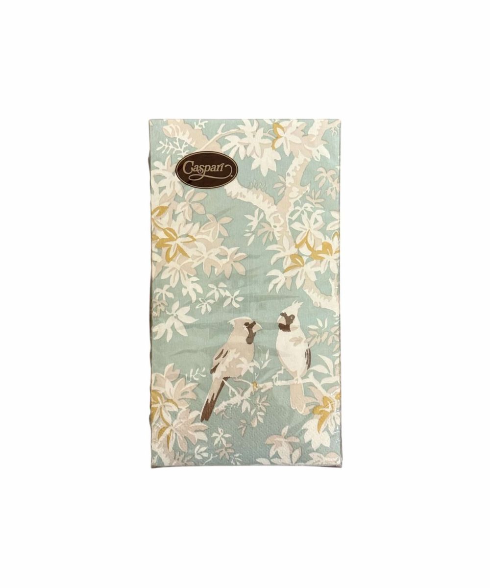 Caspari Servietter Guest Scenic Songbirds Celadon