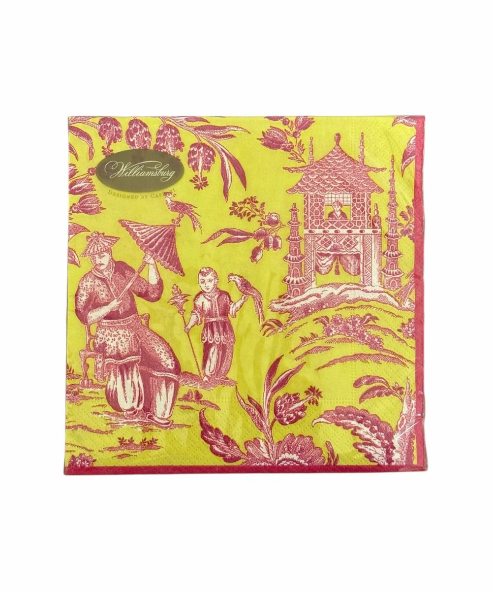 Caspari Servietter Lunsj Silk Road Toile Charteuse