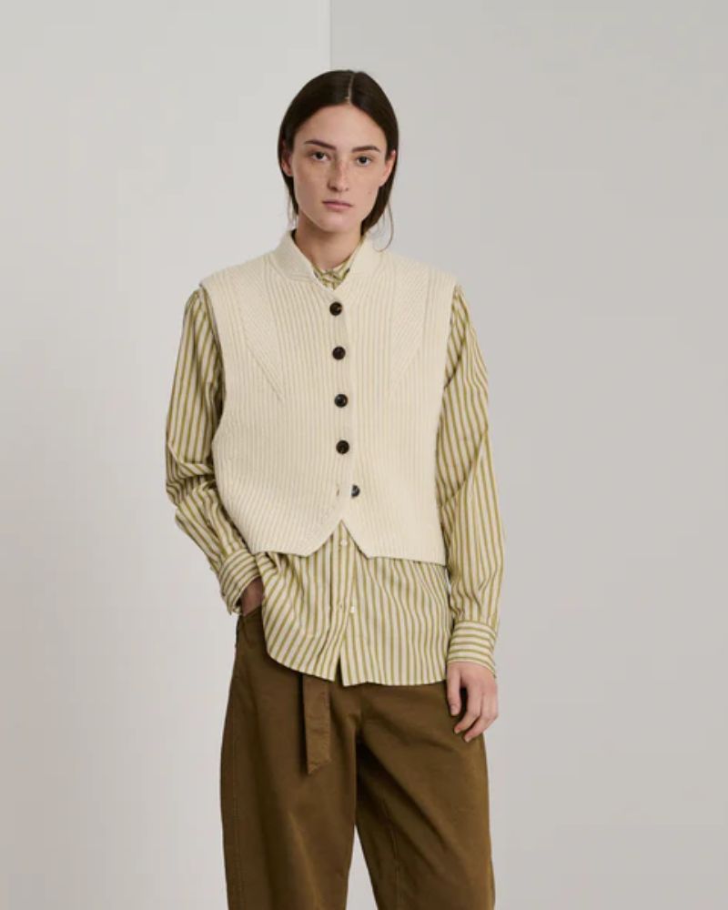 Soeur Byron Knit Vest Ecru