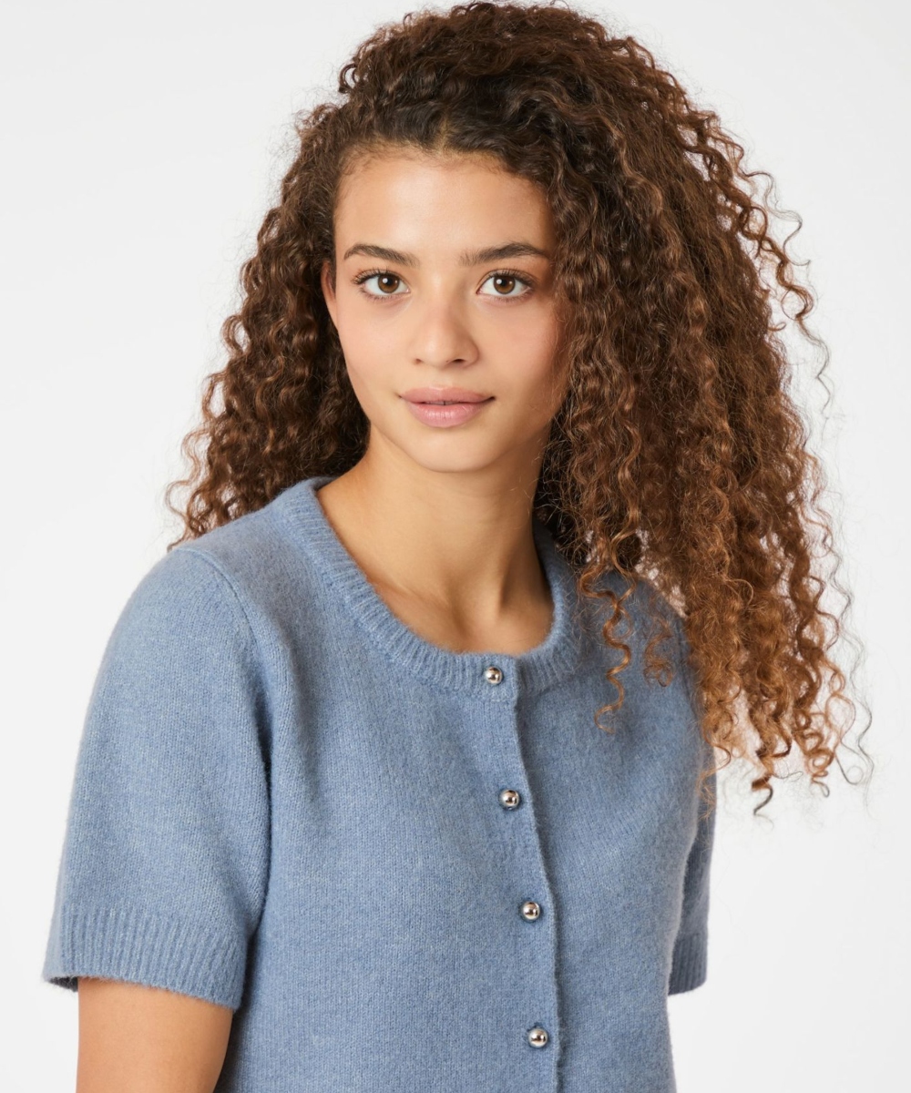 Neo Noir Mitta Knit Cardigan Smoke Blue - Bilde 3