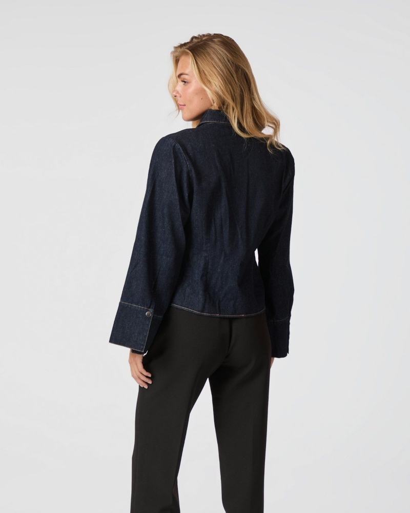 Neo Noir Rosa Denim Skjorte Mørk Blå - Bilde 2