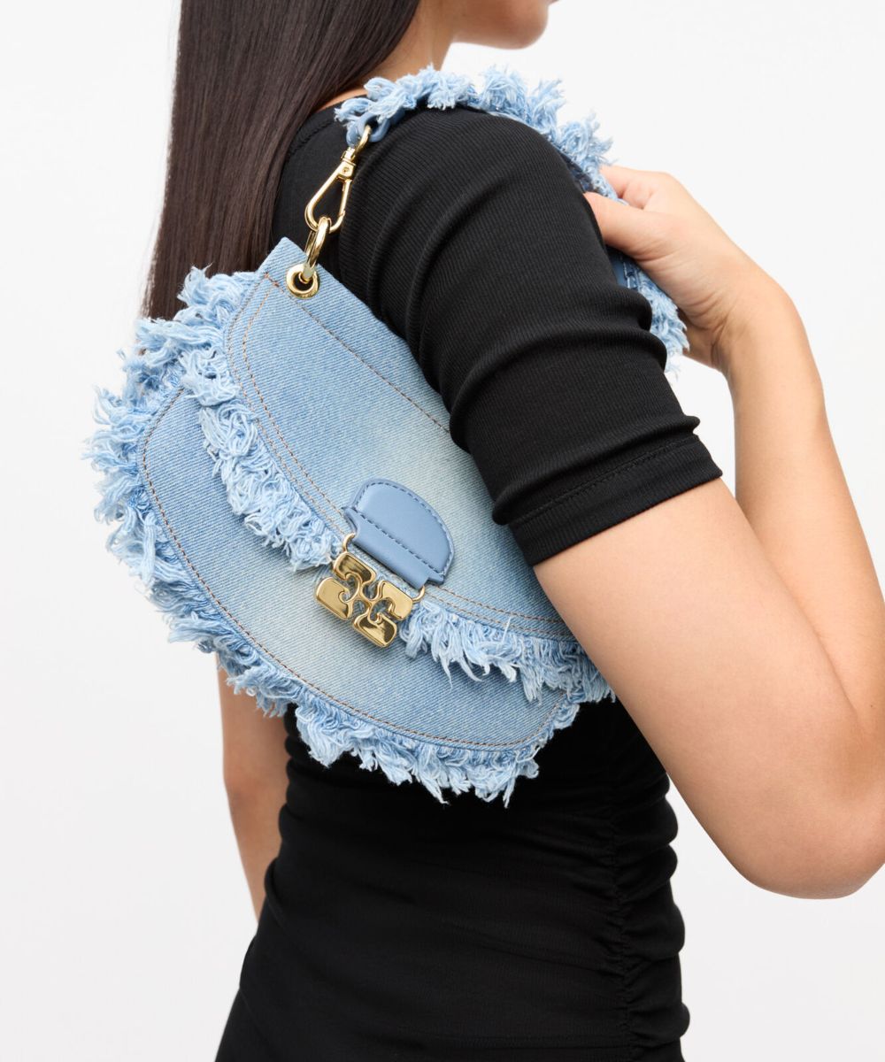 GANNI Mini Apo-G Veske Faded Denim