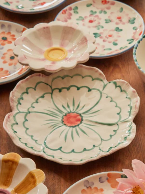 Rice Flower Ceramic Side Plate Jade D19,5