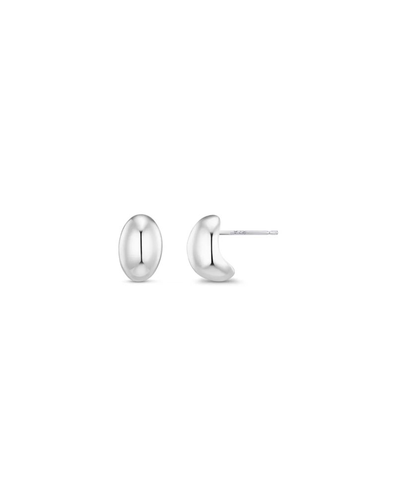 ORELIA Polished Domed Mini Stud Øredobber Sølv