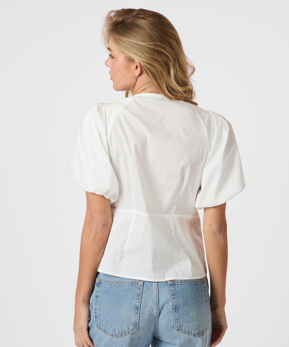 Neo Noir Irina Poplin Bluse Hvit - Bilde 2