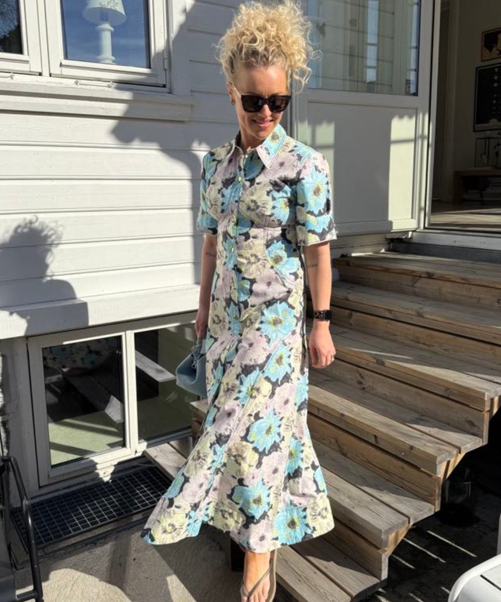 GANNI Printed Long Shirt Kjole Multicolour