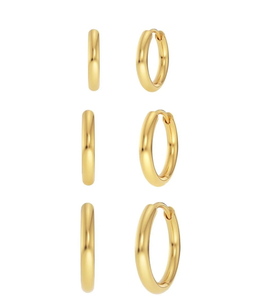 Edblad Triple Pair Hoops Gull - Bilde 2