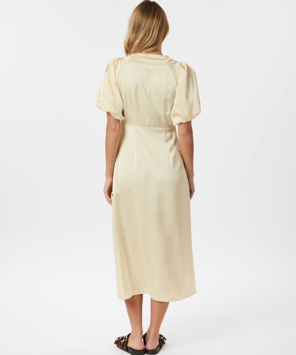 Neo Noir Illana Heavy Satin Kjole Light Yellow - Bilde 2