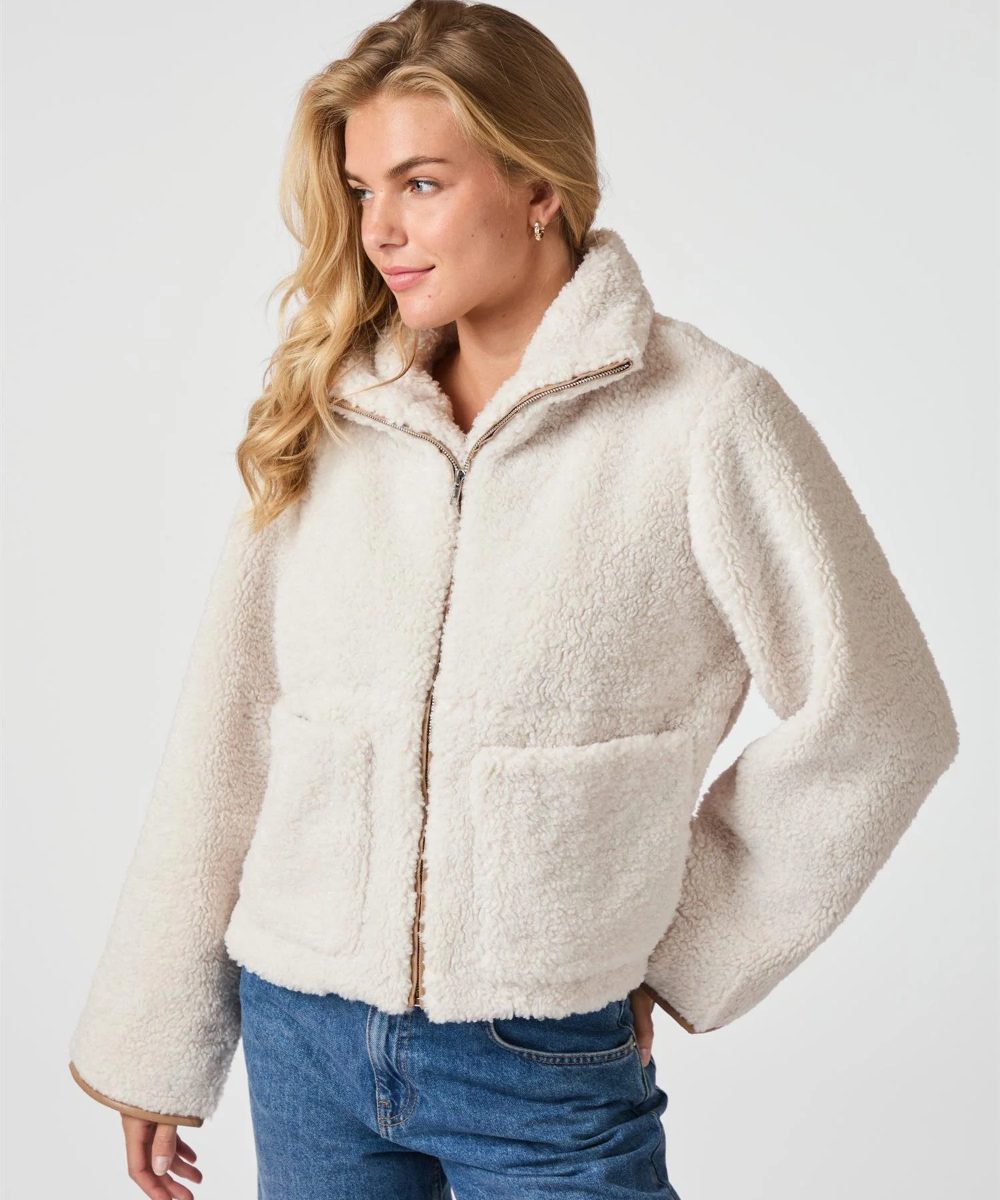 Neo Noir Effa Teddy Jacket Ivory