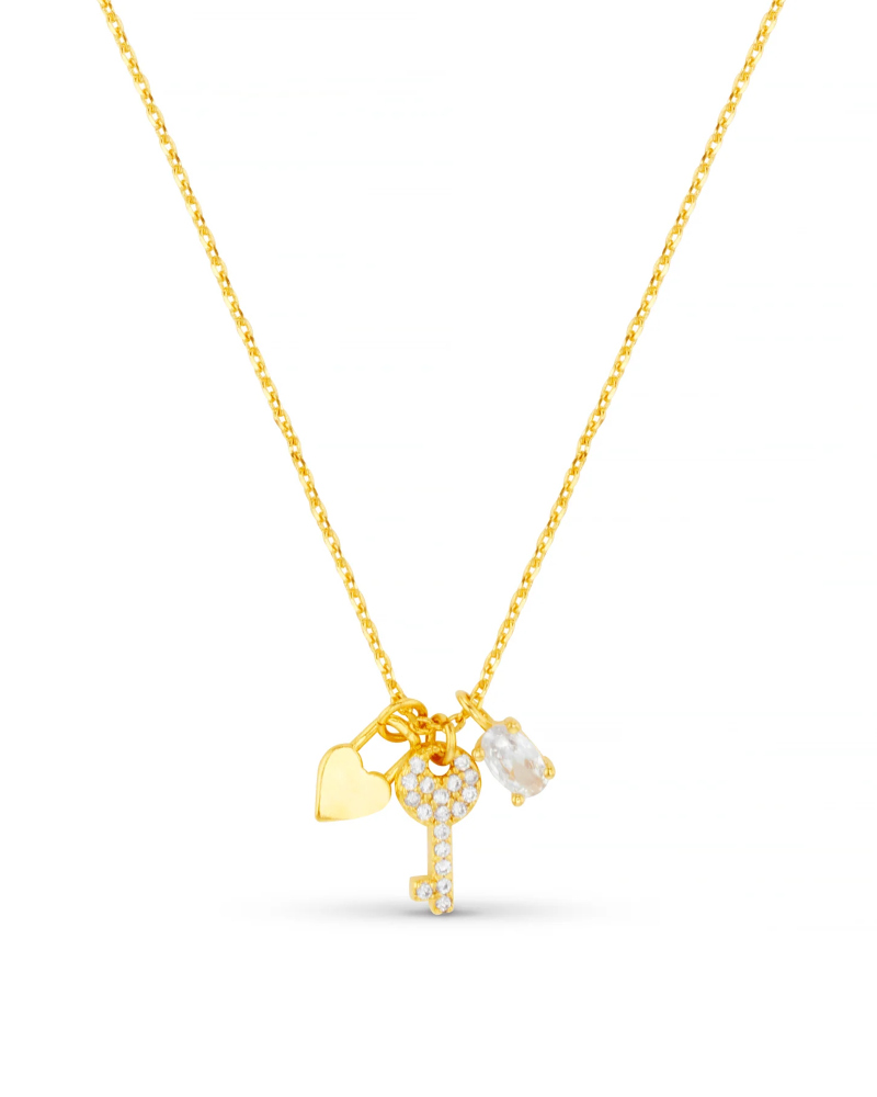 ORELIA Charm Cluster Halssmykke Gull