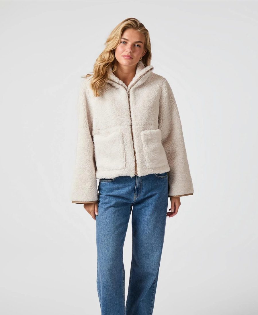 Neo Noir Effa Teddy Jacket Ivory - Bilde 3