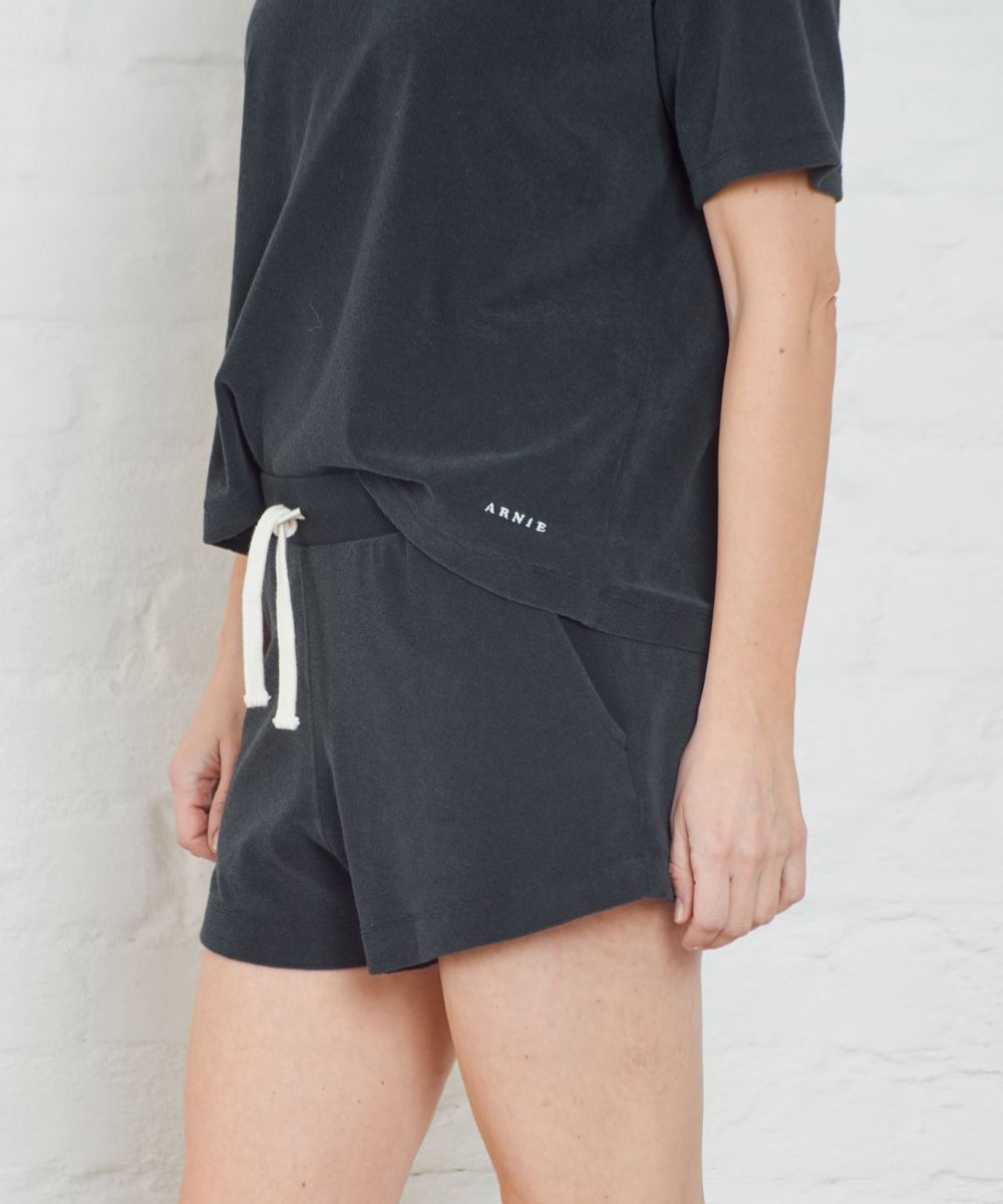 Arnie Says Costa Terry Shorts Grå Sort - Bilde 3
