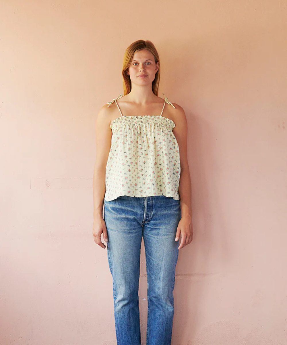 HABIBA Little Bow Strap Top Vanilla