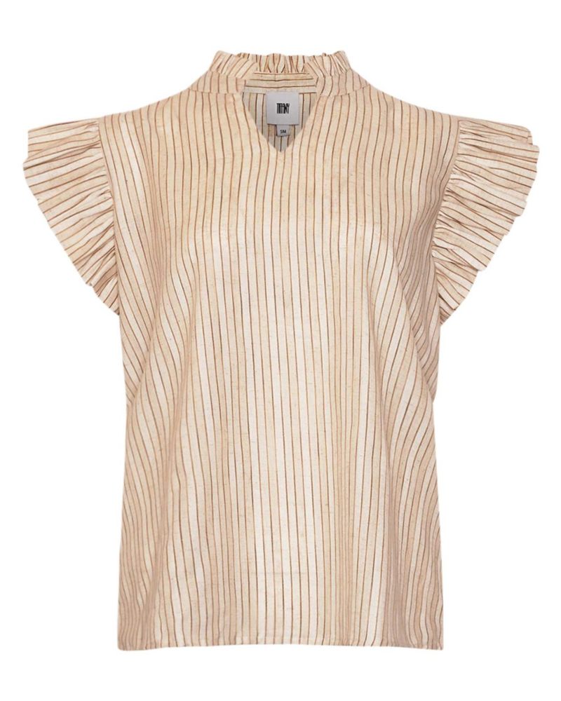 TIFFANY Iris Topp Beige Kamel Stripe