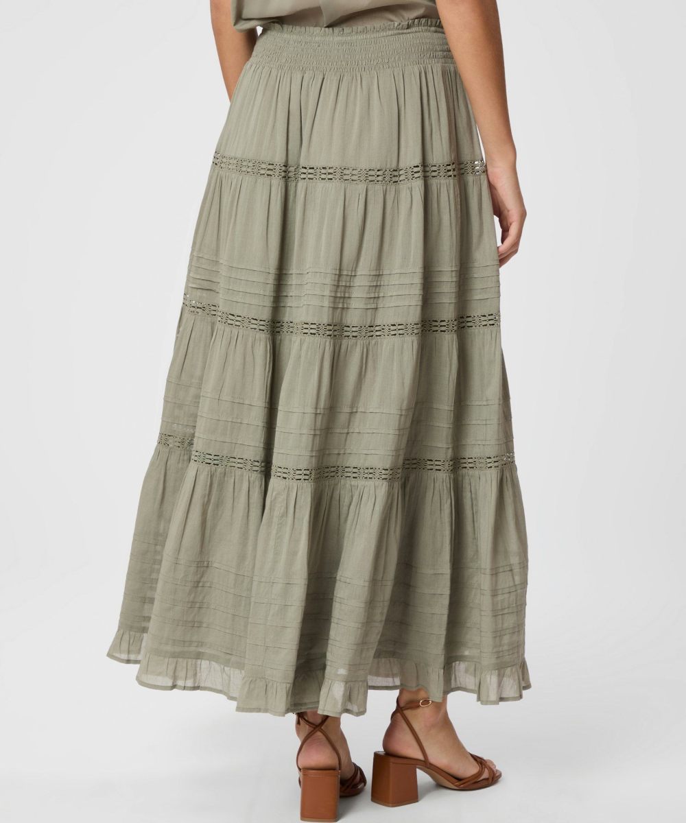 Neo Noir Felicia Voile Skjørt Smoke Green - Bilde 2