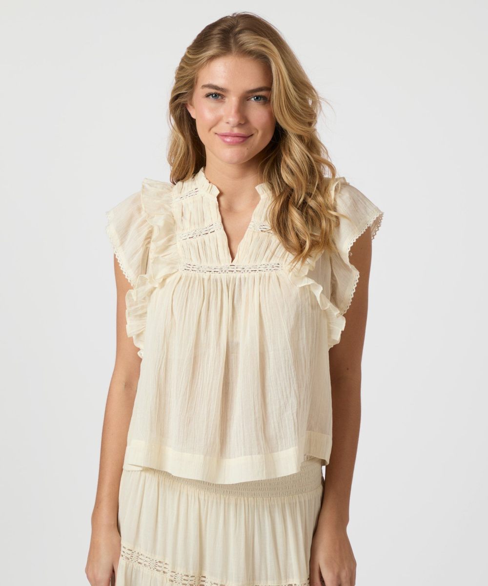 Neo Noir Jayla S Voile Topp Light Yellow - Bilde 2