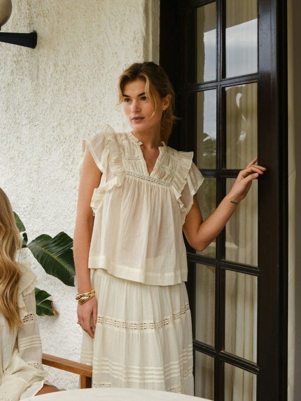 Neo Noir Jayla S Voile Topp Light Yellow