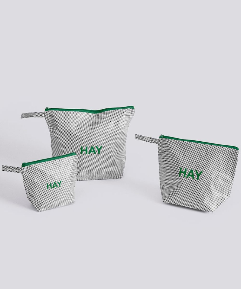 HAY Candy Mono Wash Bag Set Of 3 Grå