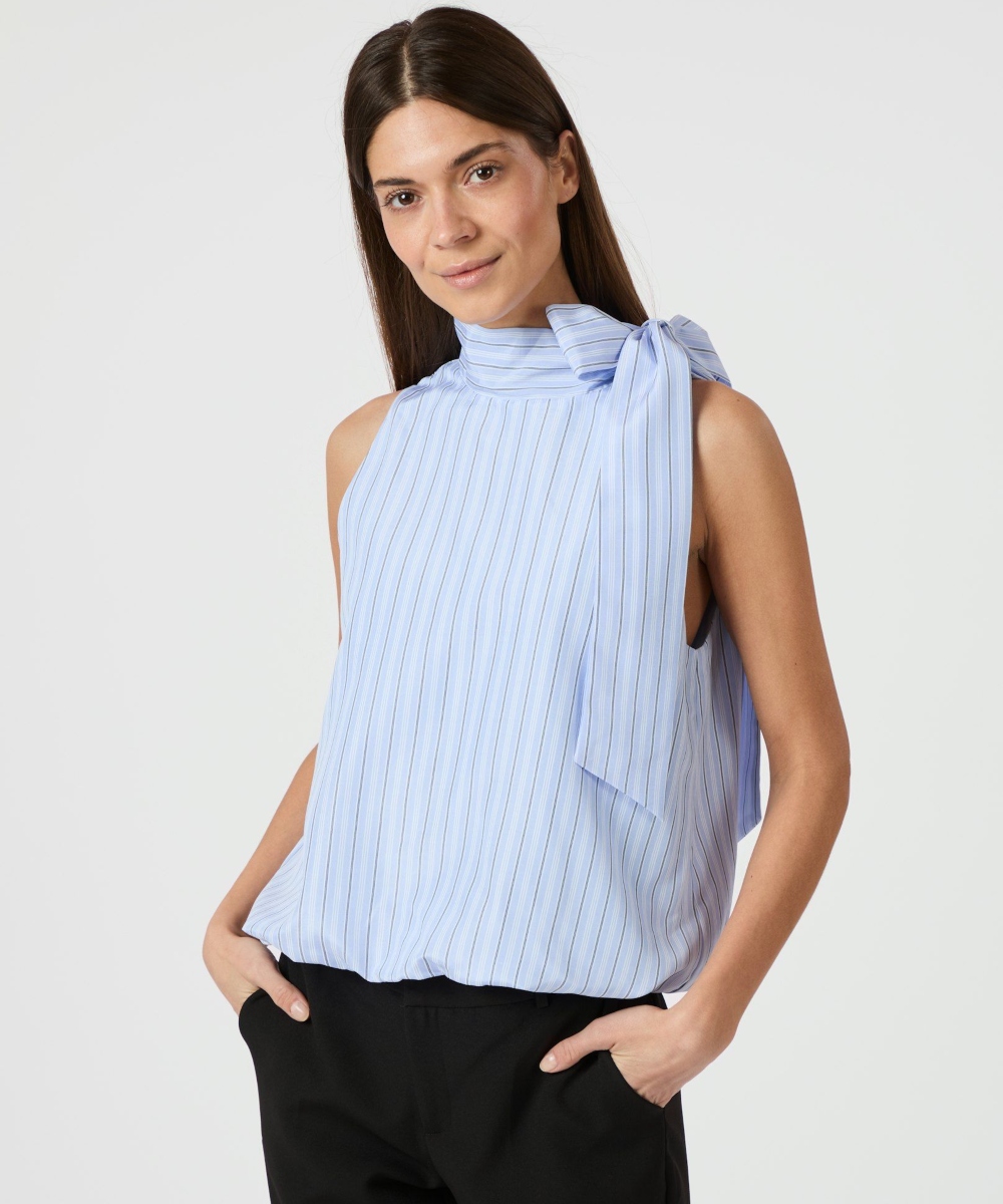Neo Noir Veda Stripe Top Light Blue - Bilde 4