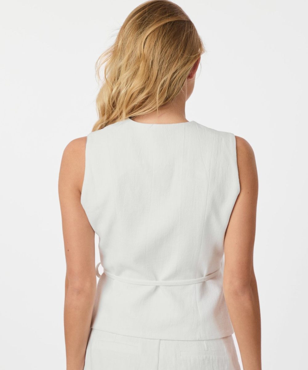 Neo Noir Samara Ramie Topp Vest Offwhite - Bilde 3