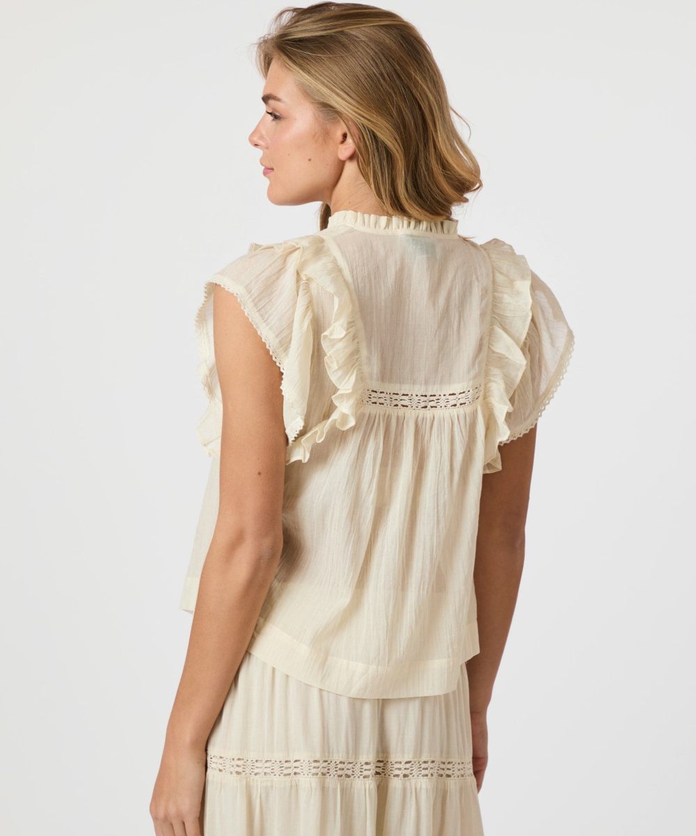 Neo Noir Jayla S Voile Topp Light Yellow - Bilde 3