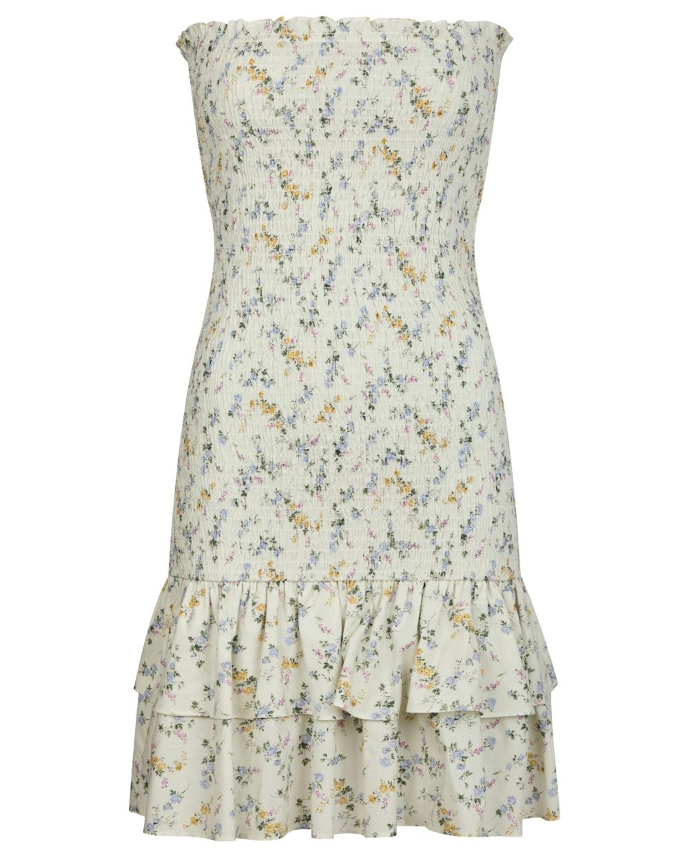 Neo Noir Mikka Smock Print Kjole Creme