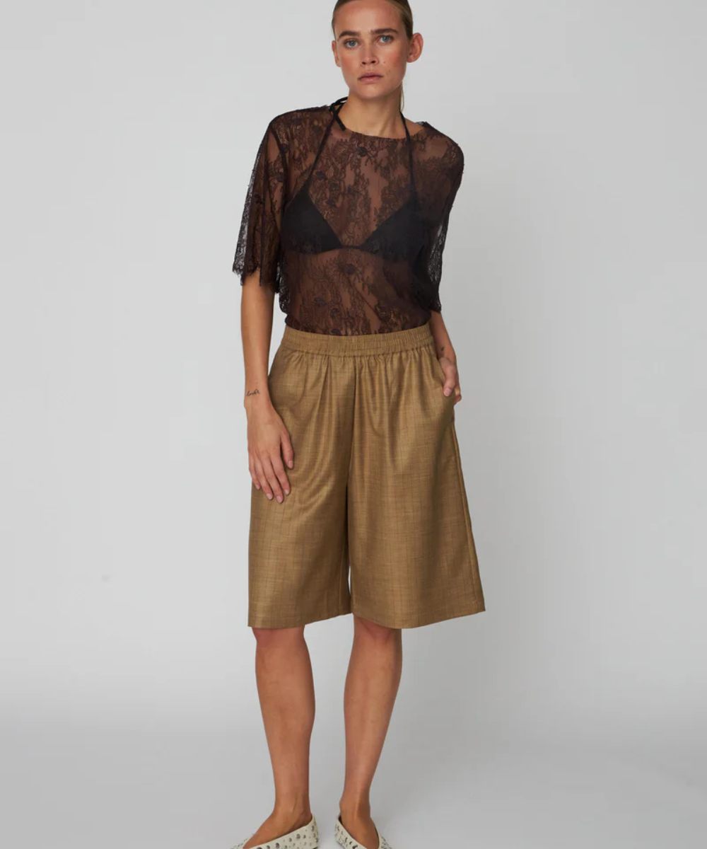 Stella Nova Pin Striped Shorts Khaki